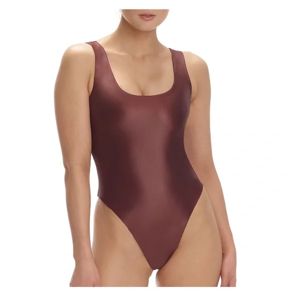 Commando Matte Metallic High-Cut Bodysuit - Copper - Picture 3 of 6